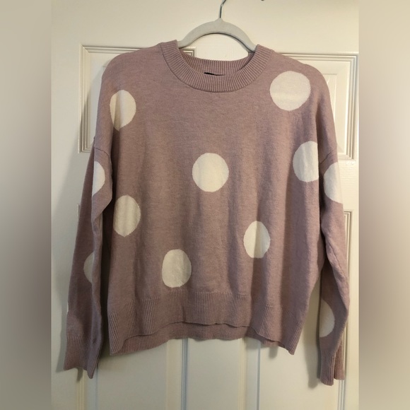 T Tahari Blush Ivory Polka Dot Sweater - Picture 2 of 4